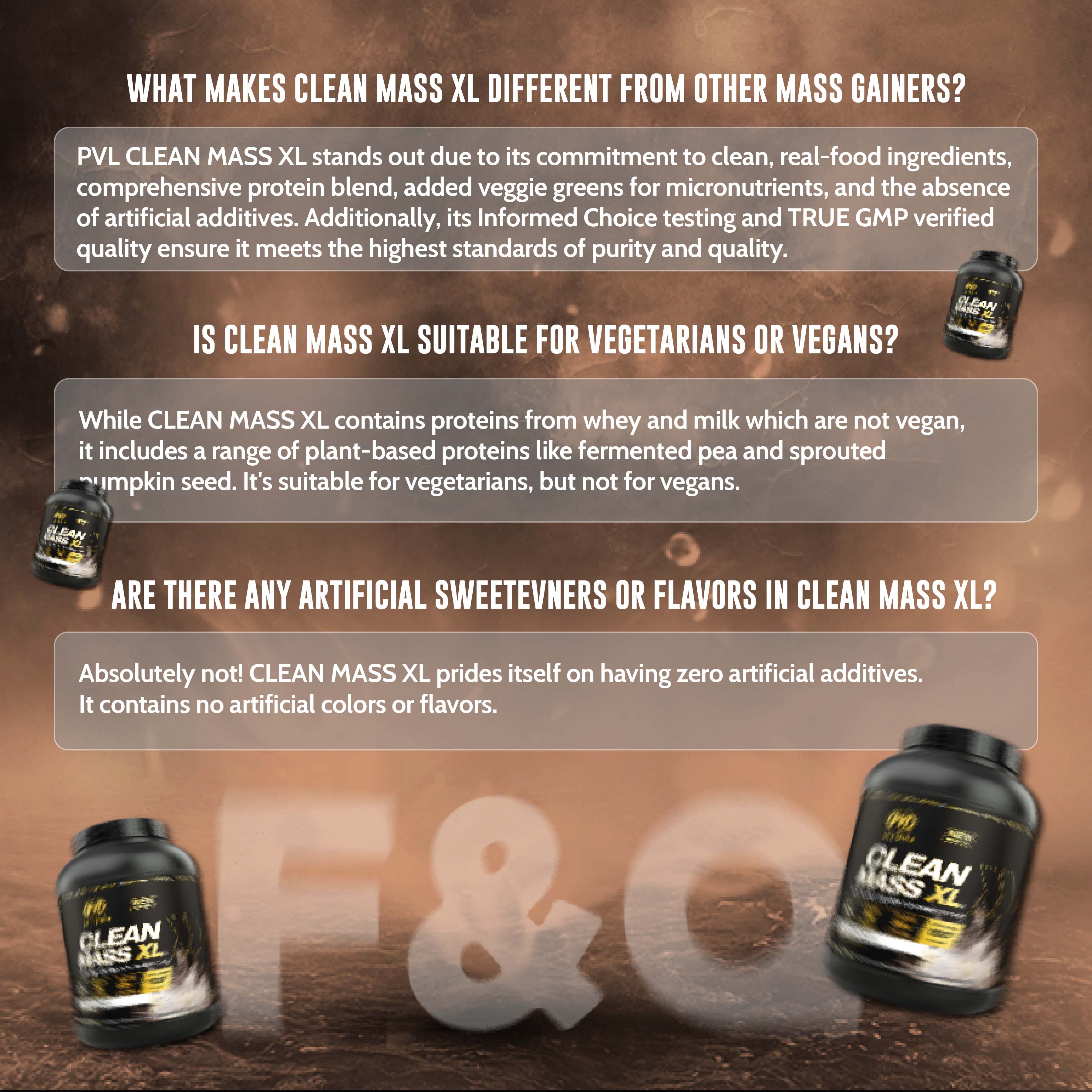 PVL Clean Mass XL, Weight Gainer Protein Powder, EAAs, BCAAs ...
