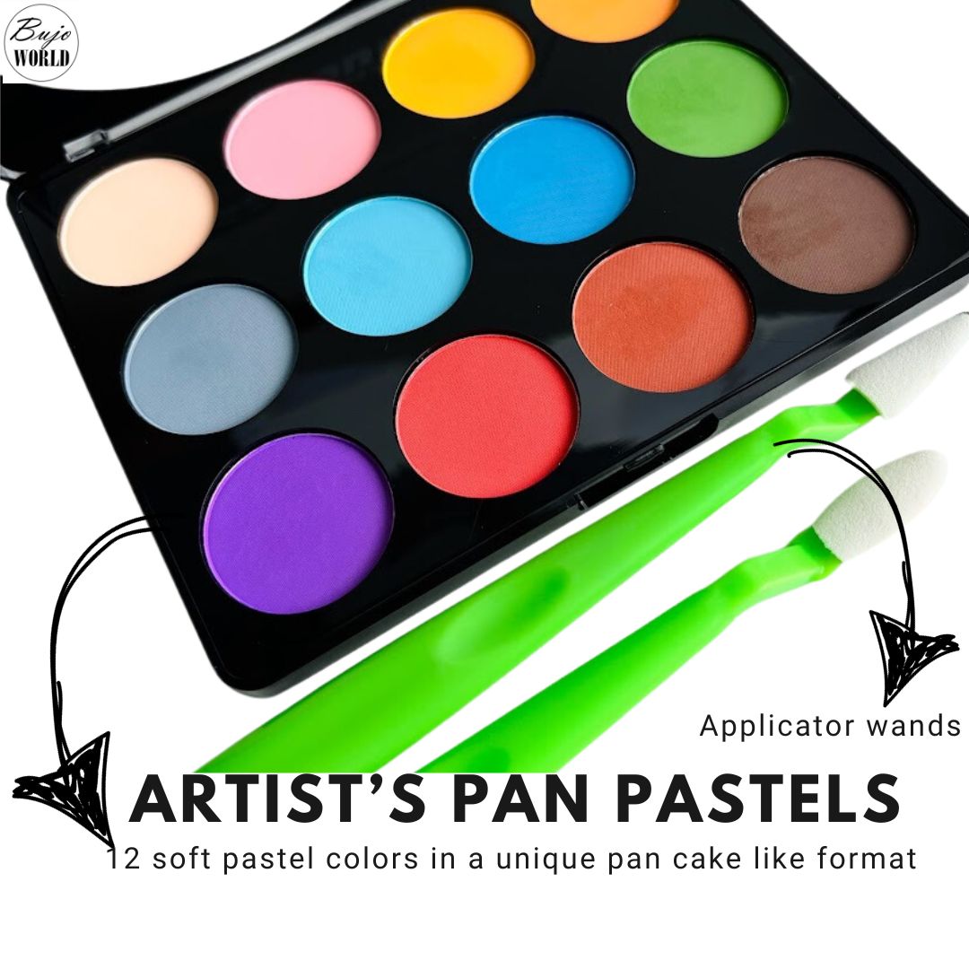 Artist Pan Pastels Set,12 Ultra Soft Pastel Colors Pan Format with ...