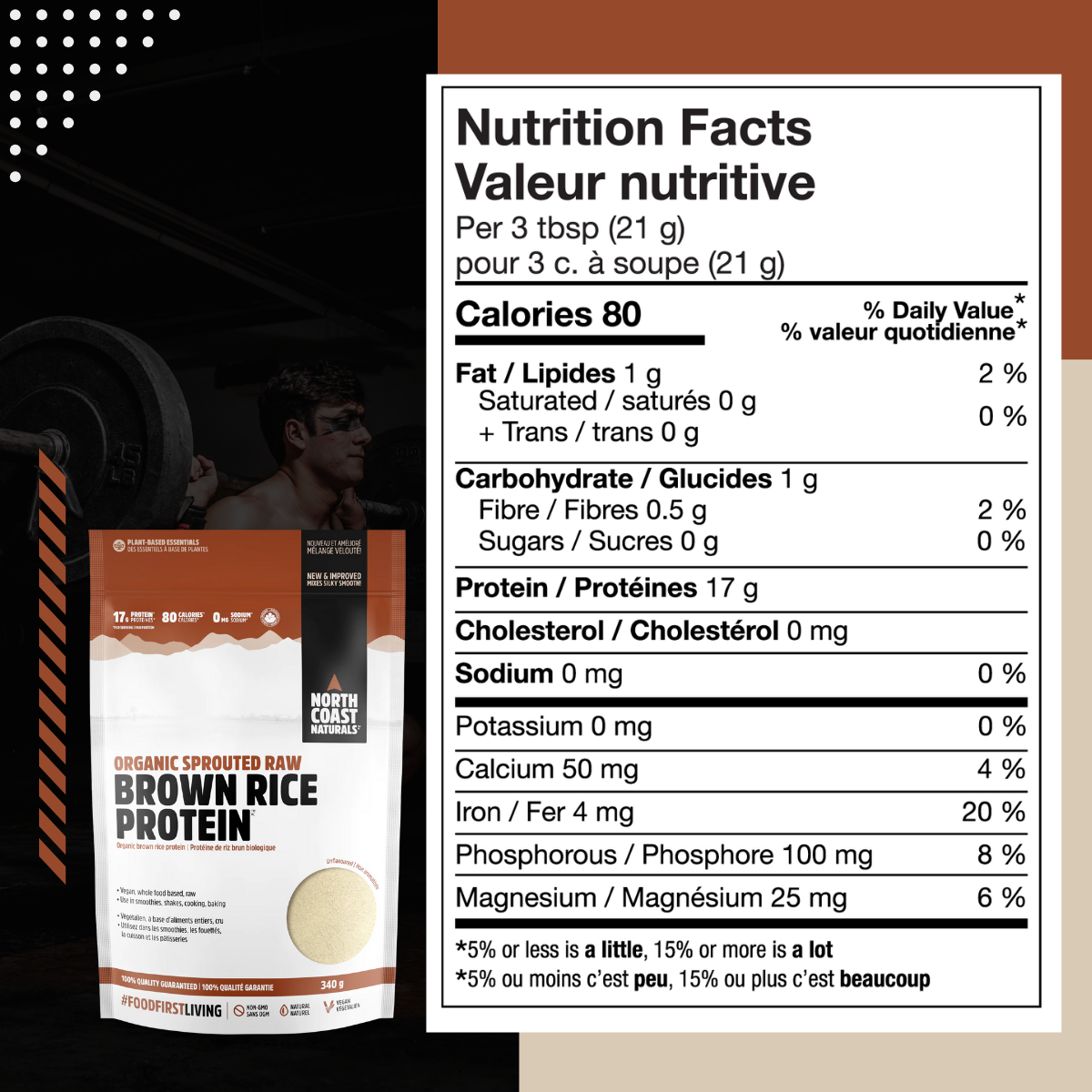 North Coast Naturals, Organic Sprouted Raw Brown Rice Protein, Organic ...