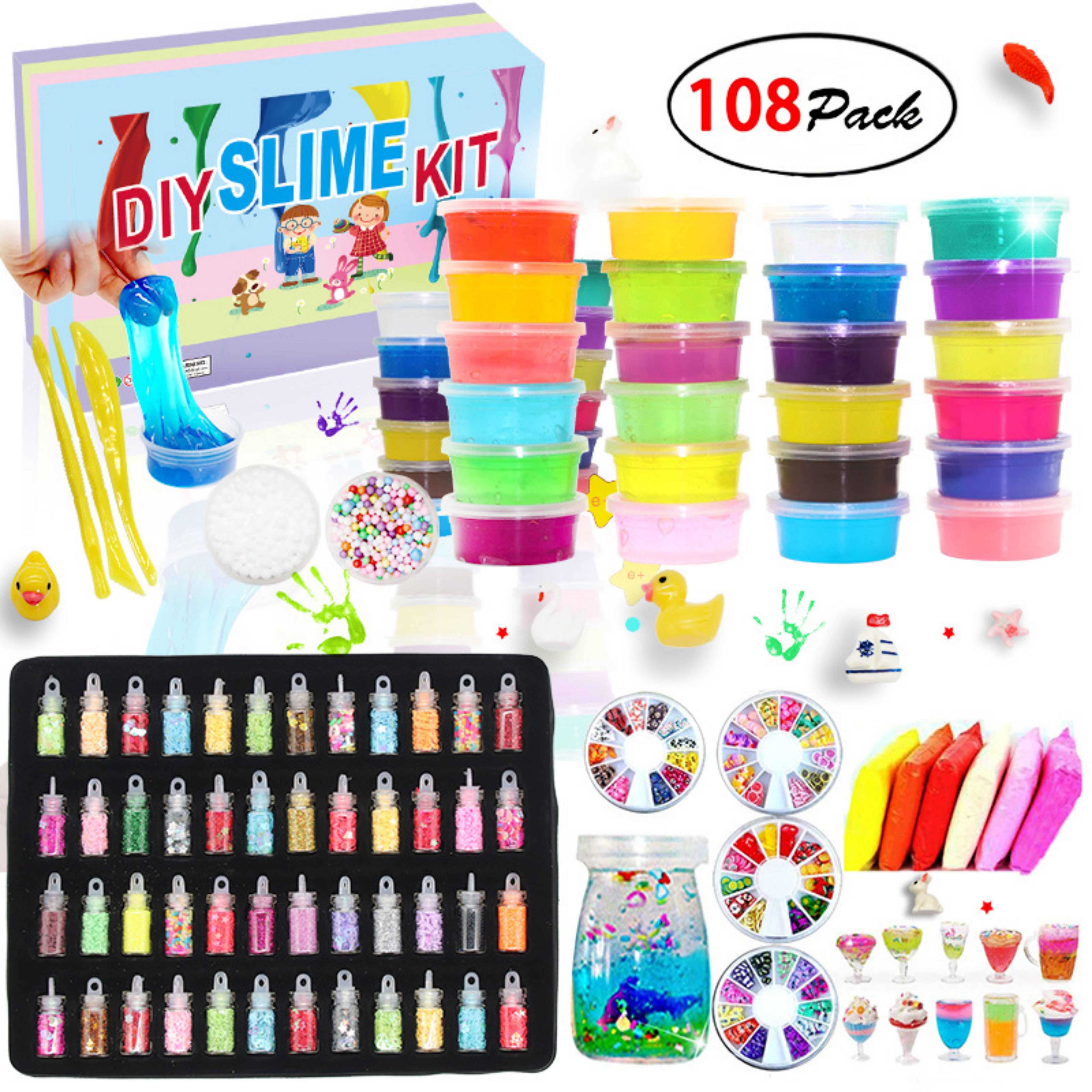 ️SLIME ️108/122pcs Kids Slime DIY Kit Crystal Mud Craft Toy Glue ...