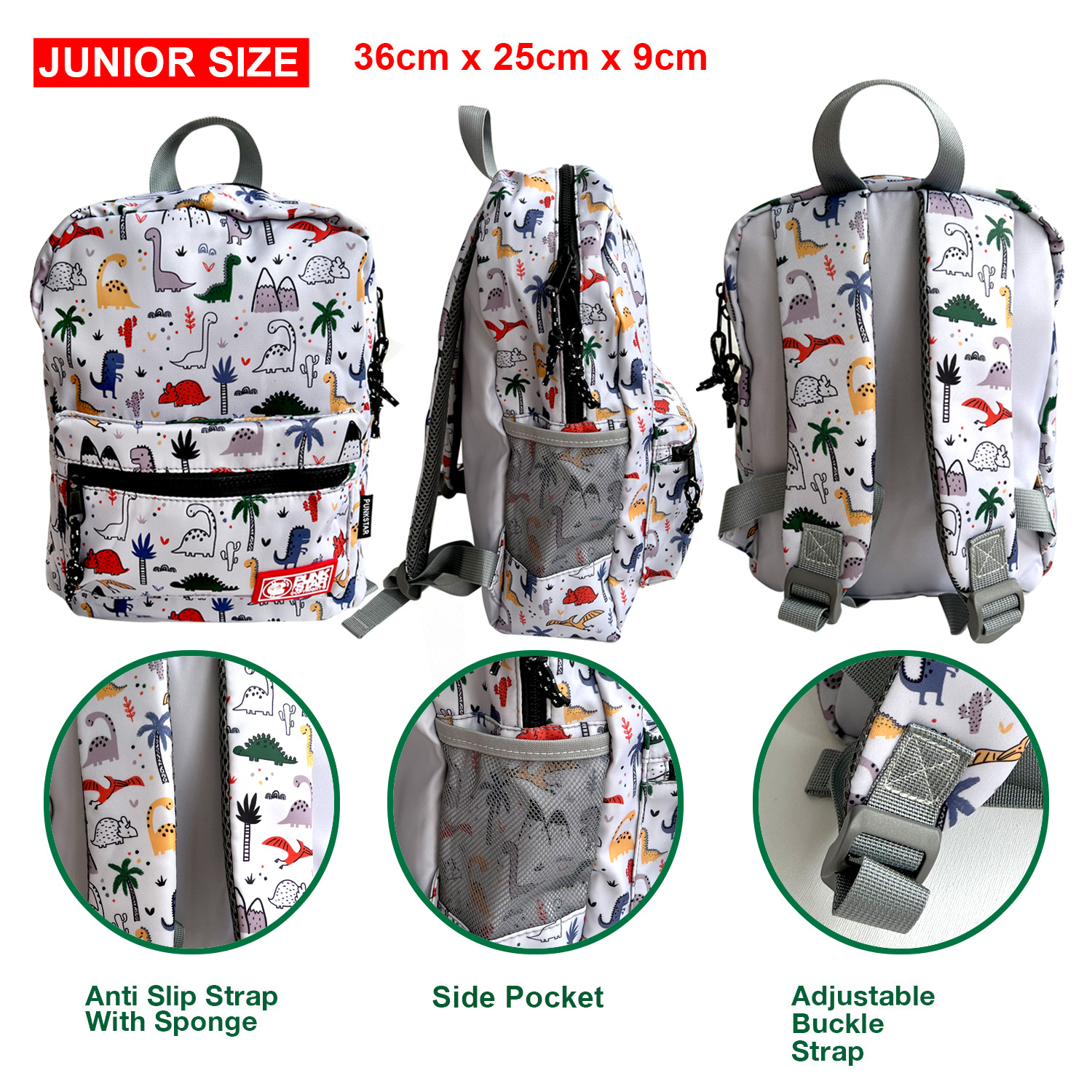 PUNKSTAR Junior Size Preschool Backpack Kindergarten Little Kid Toddler