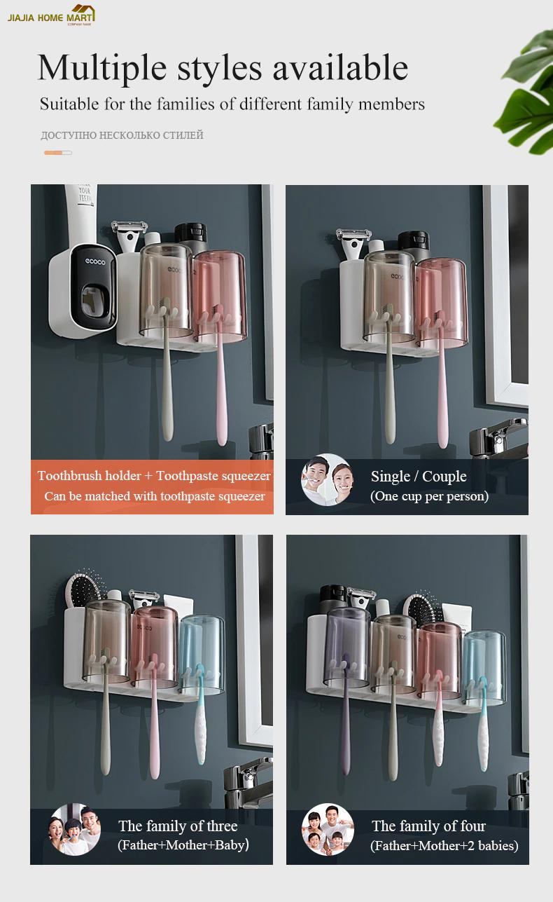 SG STOCK Wall Mount Toothbrush Holder Automatic Toothpaste Squeezer ...