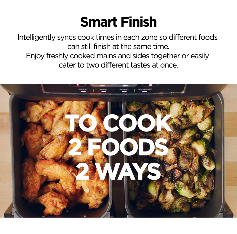 Ninja Foodi DualZone 6 in 1 Digital Air Fryer 7.6L No Oil Crisp Roast Bake Reheat Dehydrate Non Stick AF300 Shopee Singapore