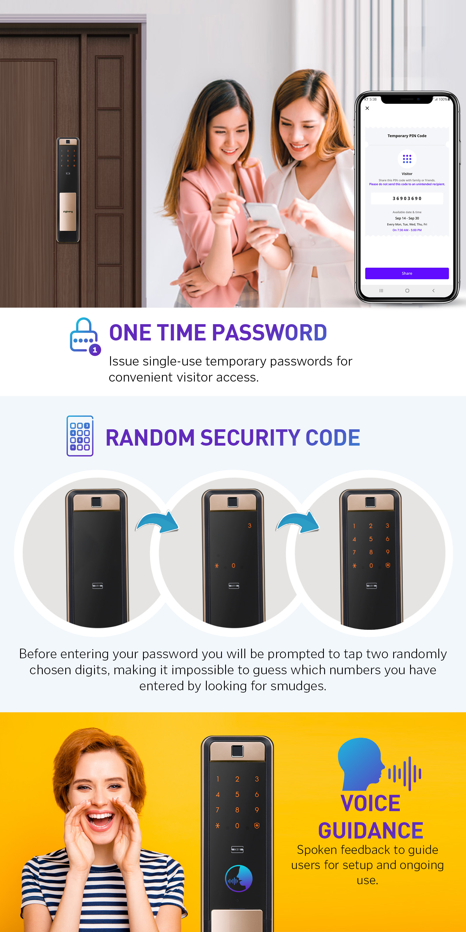 ZIGBANG SHP-P72 WIFI DIGITAL LOCK. FINGERPRINT/CARD/PIN+ WIFI APP(FREE ...