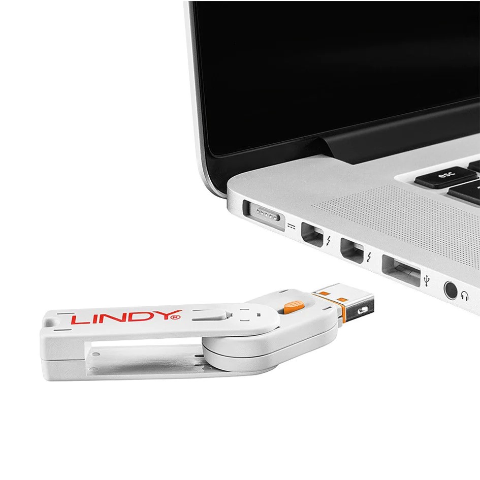 Lindy USB A Port Blocker Lock Orange P/N: 40453 PACK OF 4pcs USB ...