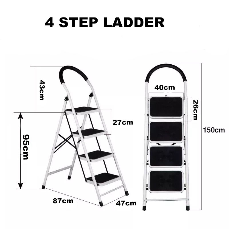 TUUF Steel Large Broad Step Ladder (2-6 Steps) | Shopee Singapore