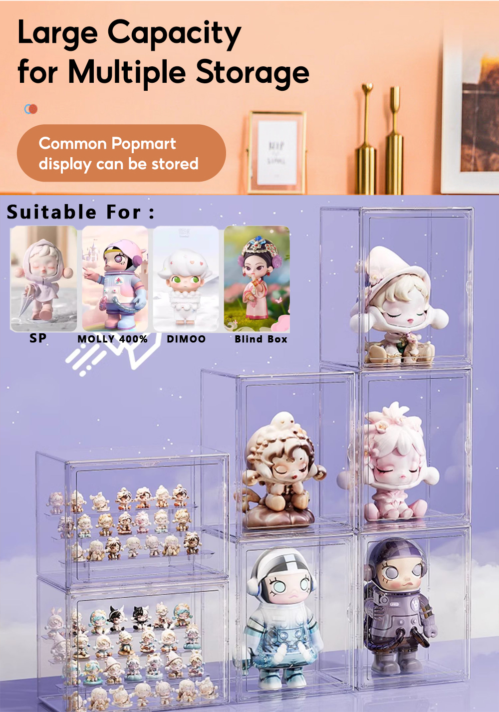 【SG Stock】Molly 400 % display box Popmart display box Pop mart Display ...