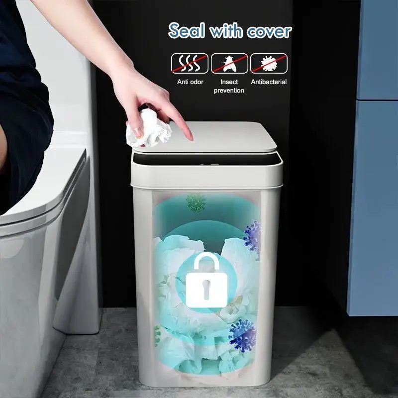 12L Smart Motion Sensor Dustbin Automatic Trash Bin For Bathroom ...