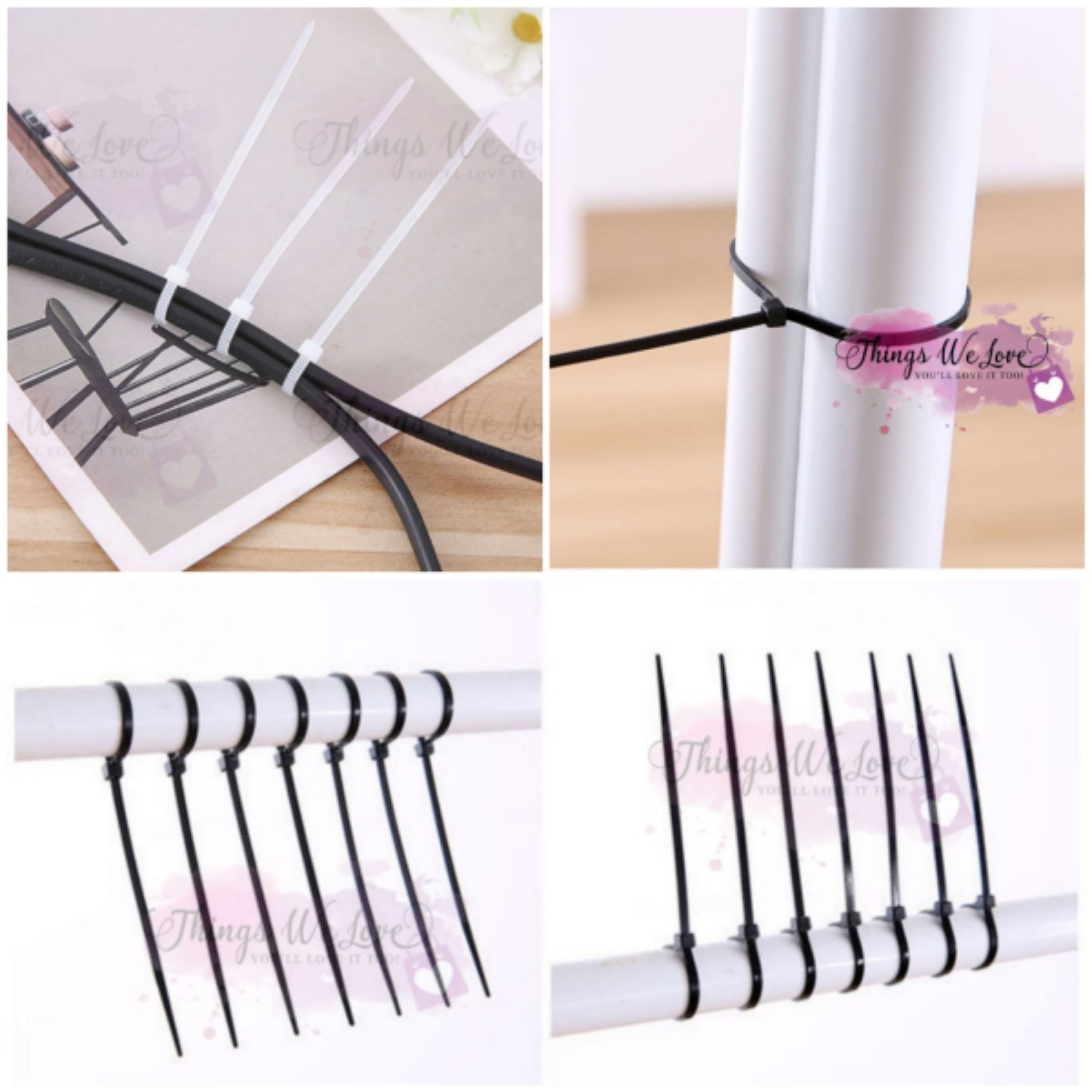 [SG SELLER] [FREE SHIPPING] 100 Pcs Disposable Plastic Cable Ties Zip ...