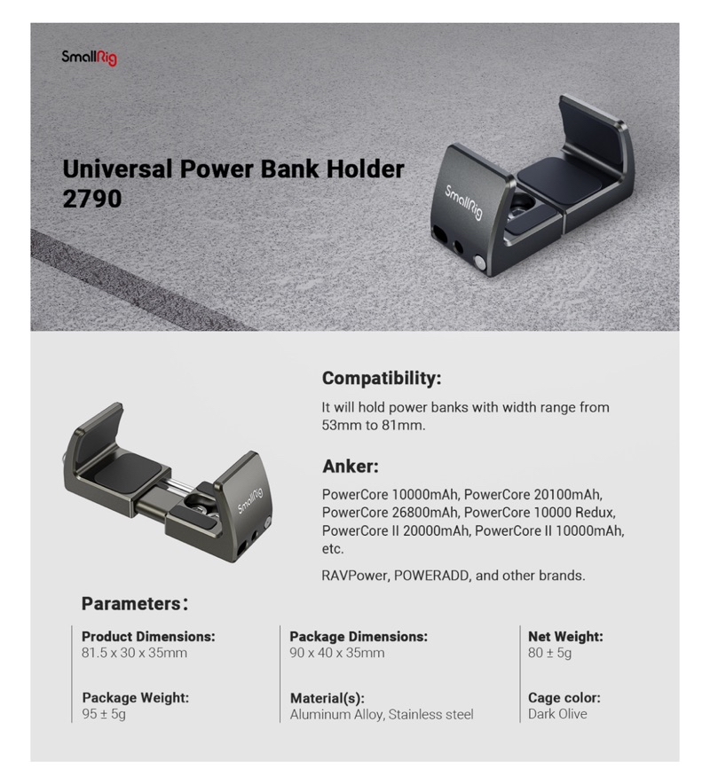 Smallrig Universal Power Bank Holder 2790 | Shopee Singapore