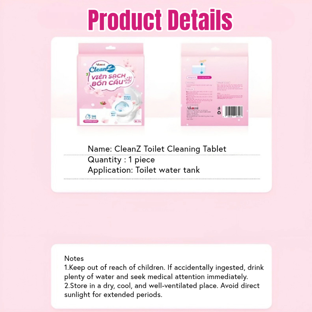 CleanZ 3in1 Advanced Antibacterial Toilet Cleaning Tablets Long-Lasting ...