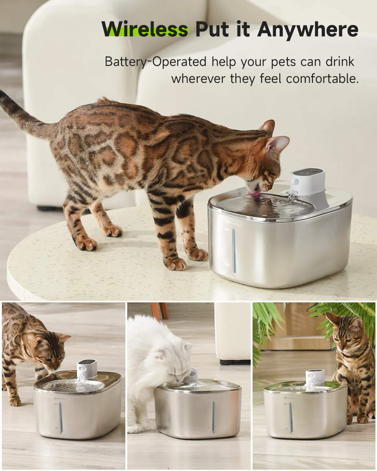 Battery operated store cat water bowl