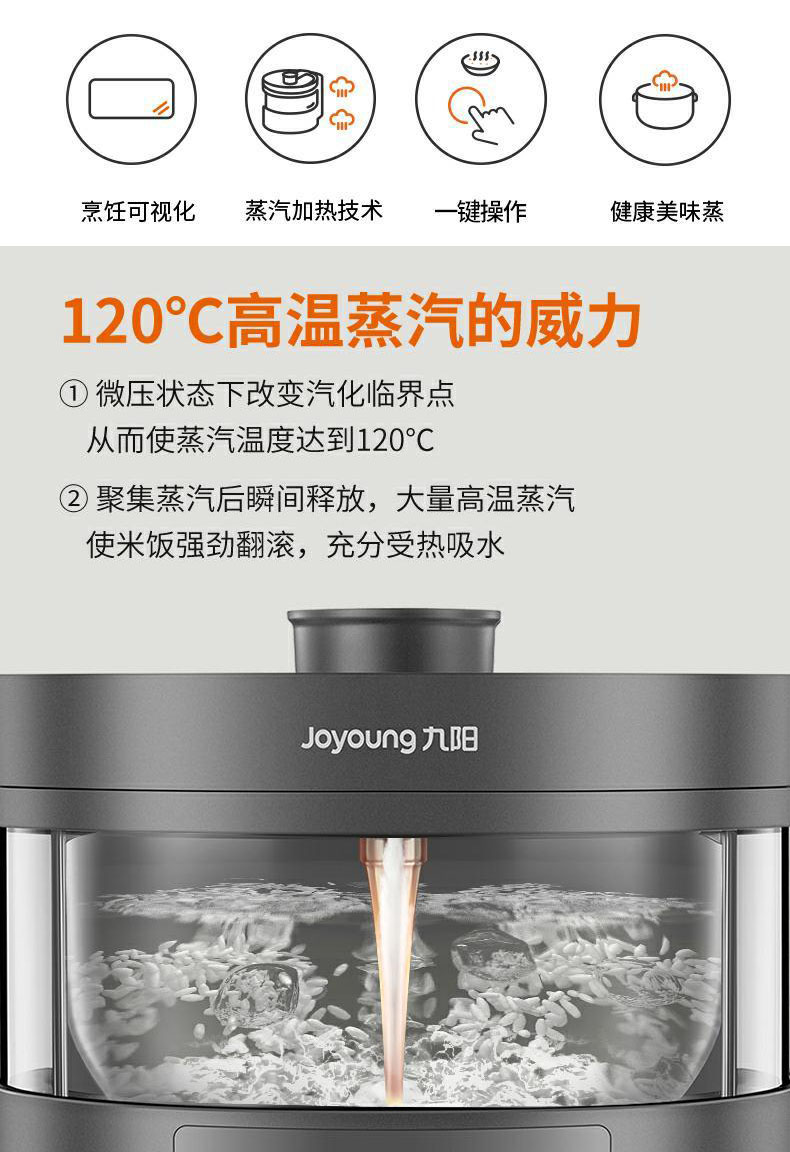Joyoung Electric Steam Rice Cooker| Food Steamer 3L Low Sugar ...