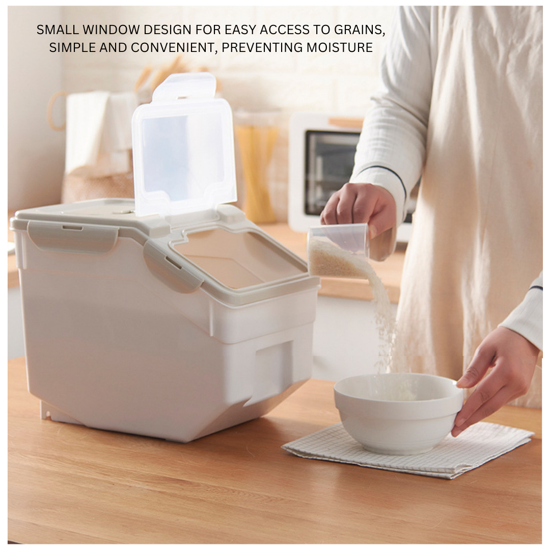 Rice Storage Container With Wheels And Scope Seal Locking Grain Storage ...