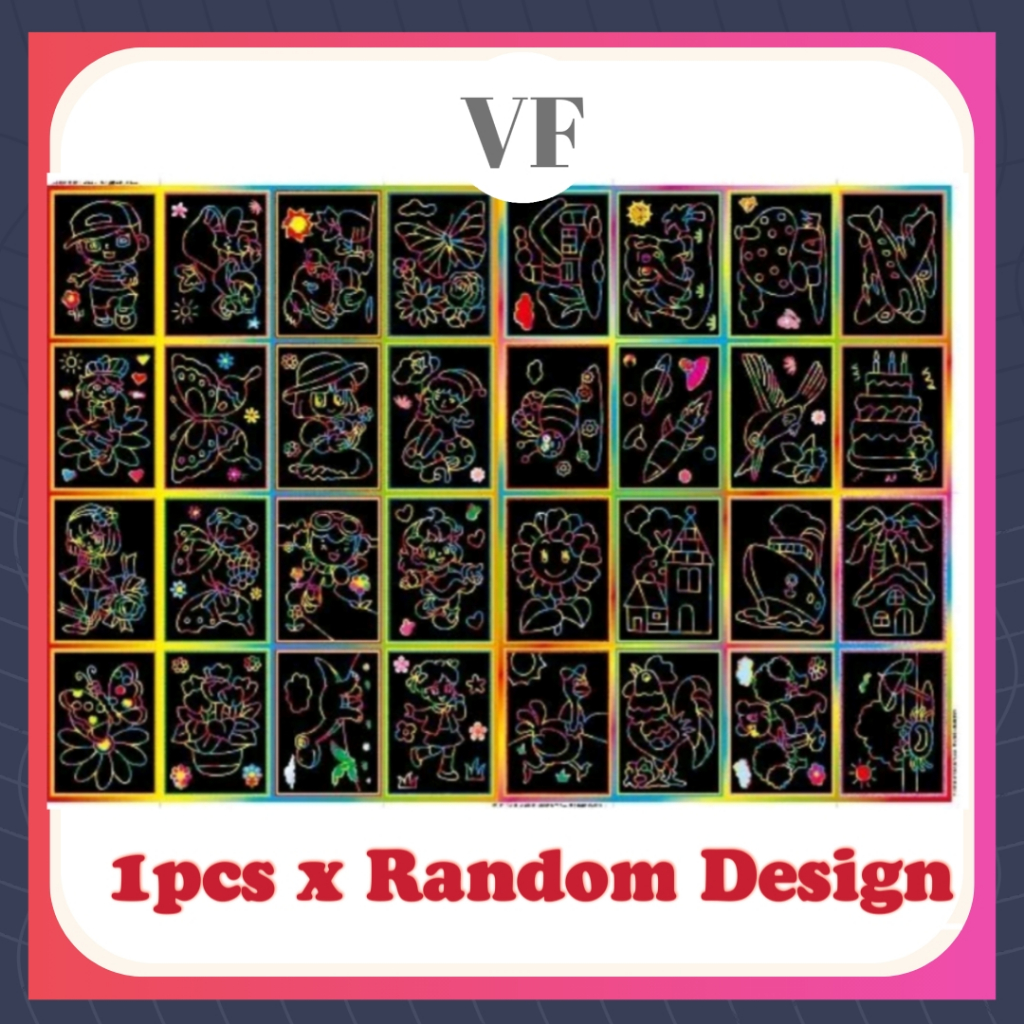 Magic Color Rainbow Scratch Art Paper Card Colorful scratch Art [Random ...