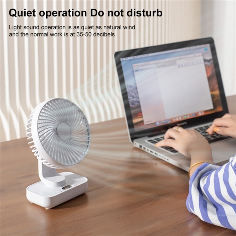 Wireless Auto Rotatable Table Fan Rechargeable Desk Mini Fan Laptop ...