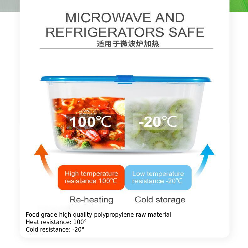 Food Container Portable Stackable Lunch Fruit Transparent Plastic PP ...