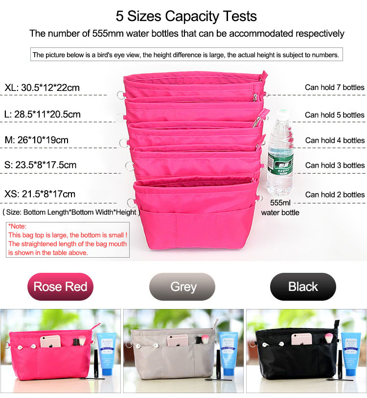Specool® Nylon Inner Bag Liner bag Purse Organizer Insert with Zipped ...
