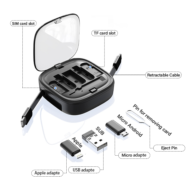 [SG Stock]60w 6 in 1 Multifunctional Retractable Cord Storage Box USB ...