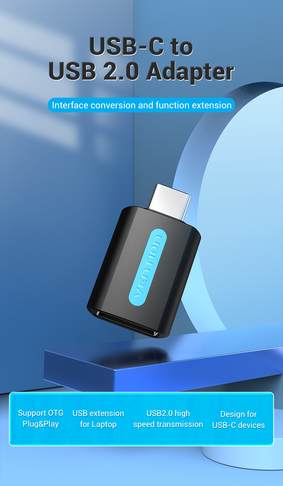 Vention USB Male to Type C Female OTG Adapter Converter Cable for Phone ...