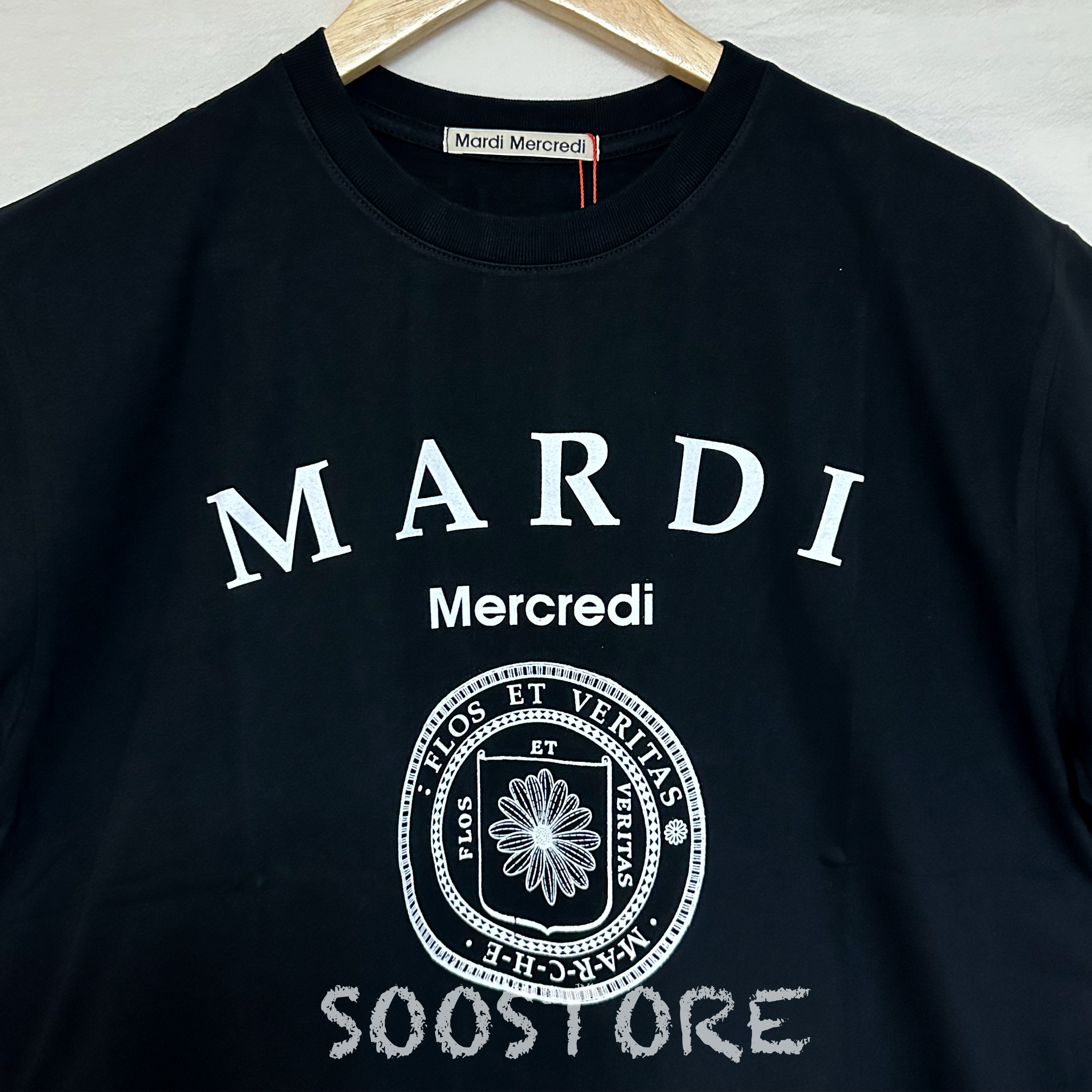 MARDI MERCREDI T Shirt Univ - Black White | Shopee Singapore