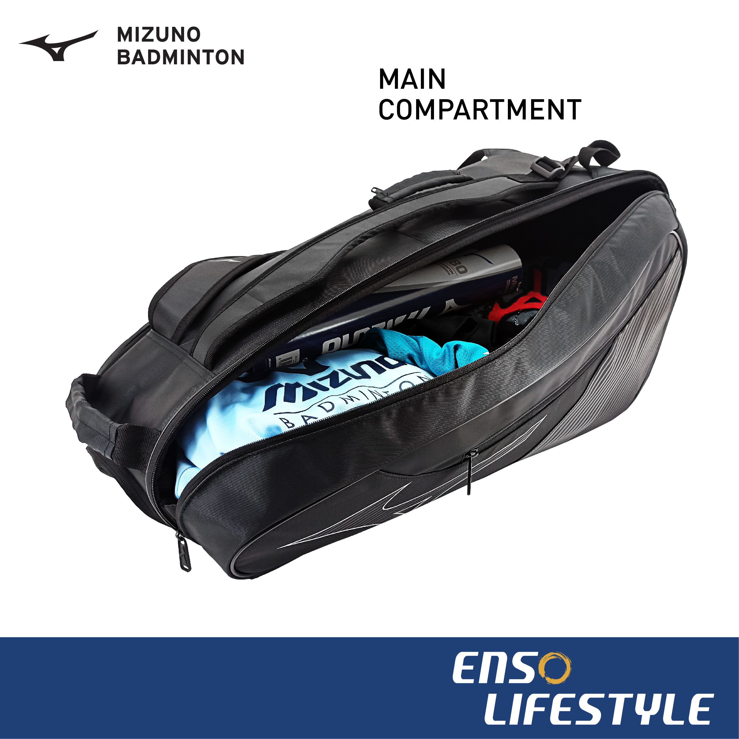 Mizuno badminton bag black series clearance