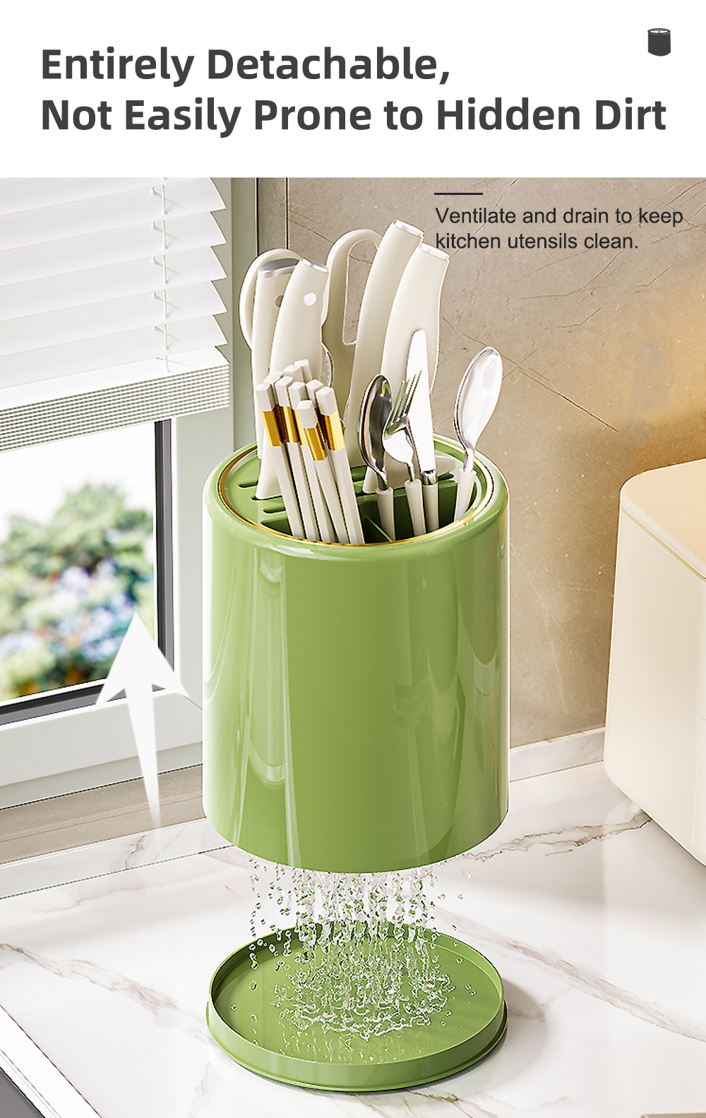 Rotating Knife Rack 360° Rotating Kitchen Utensils And Cutlery ...