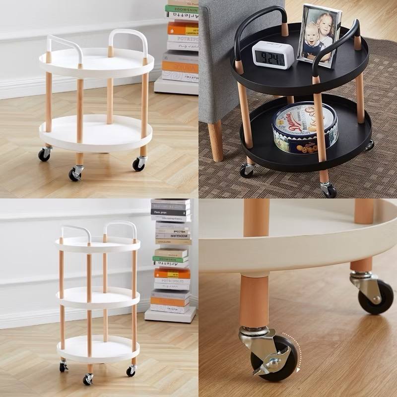 Kitchen Storage Trolley Rack Organiser Coffee Side Table Round ...
