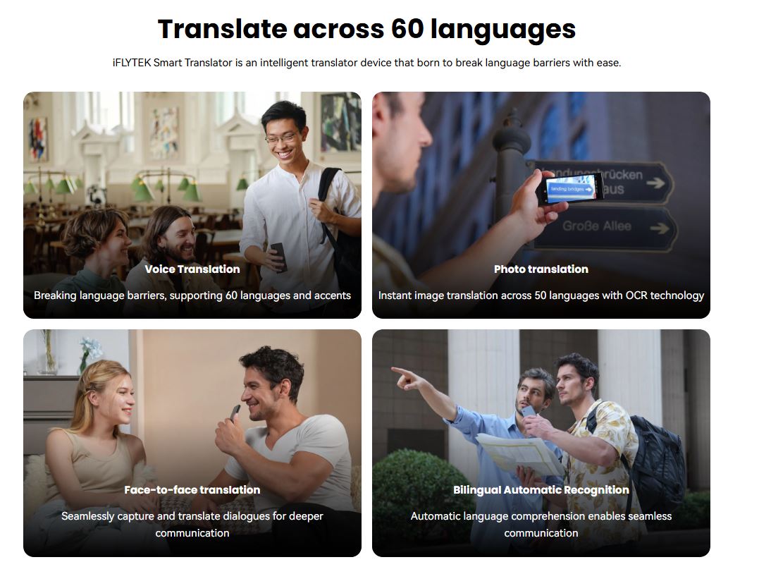 iFLYTEK Smart Translator Portable Real-time Multi-Language Speech ...