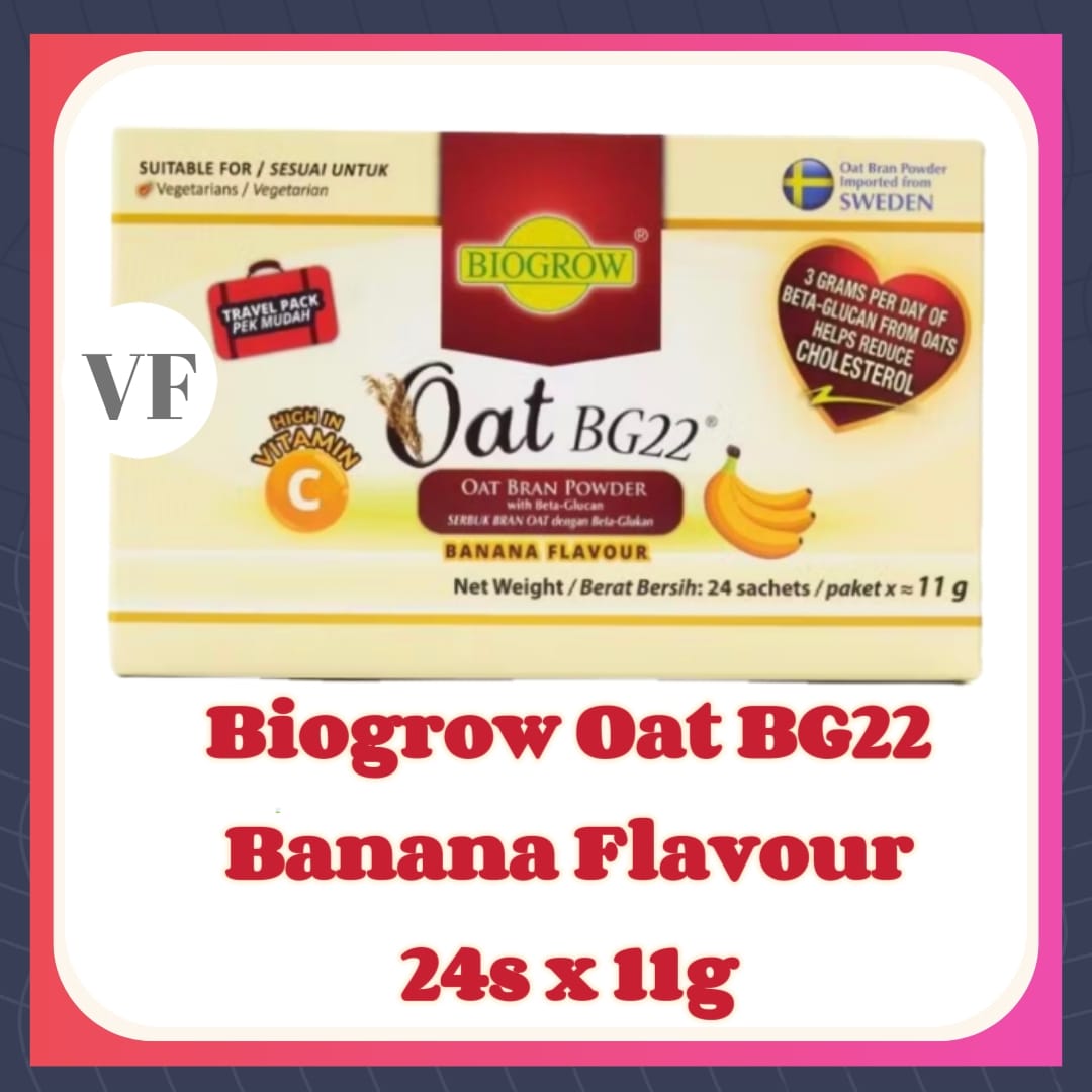 Biogrow Oat BG22 BANANA FLAVOUR Oat Bran Powder Travel Pack for ...