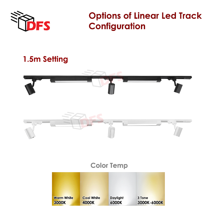 DFS LED LIGHT LED Linear Track Light 2pcs with Track Light 3 pcs 1.5m ...