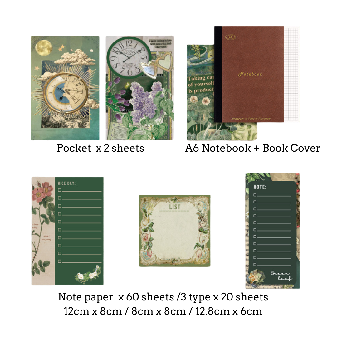 [SG] DitaDot Aesthetic Vintage 125pcs Scrapbook Kit A6 Journal Kit Set ...