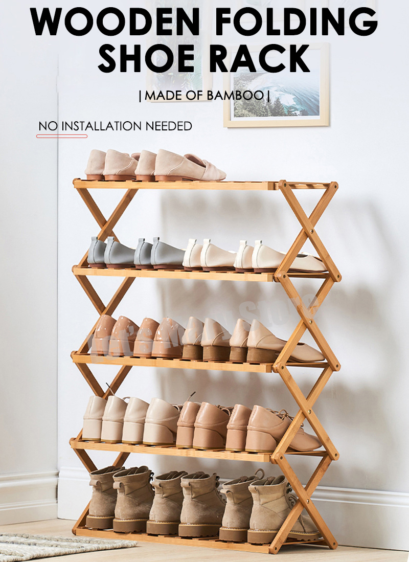 Wooden Folding Shoe Rack / Foldable / Storage / Multipurpose / Racks ...