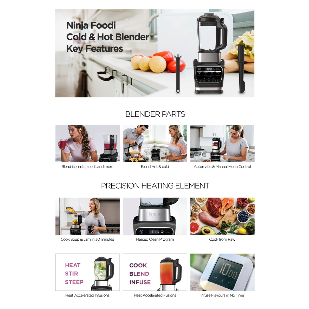 Ninja Blender Hot and Cold Blender Soup maker smoothie blender 220v 240  volts HB150