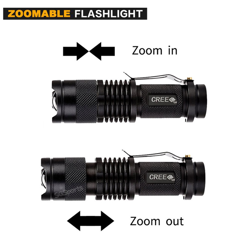 Mini LED Flashlight with Free Batteries Ultra Bright 3 modes Torchlight ...