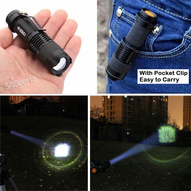 Mini LED Flashlight with Free Batteries Ultra Bright 3 modes Torchlight ...
