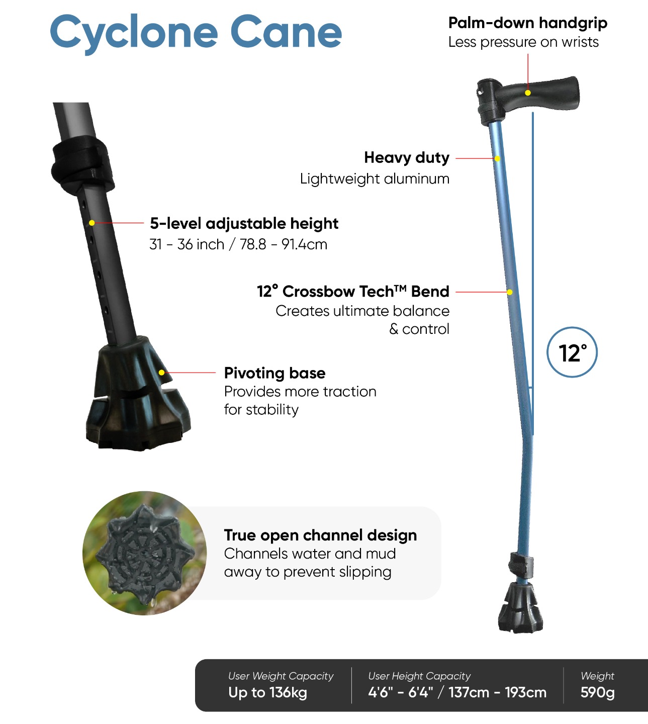 Dynamo Cyclone Cane [NEW] Walking Cane | Walking Stick | Shopee Singapore
