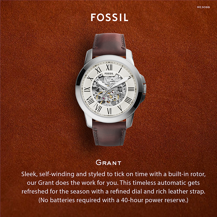 Fossil Grant Automatic Watch ME3099 Shopee Singapore