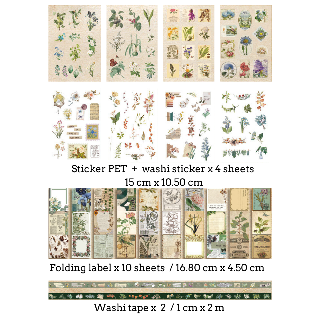 [SG] DitaDot Aesthetic Vintage 125pcs Scrapbook Kit A6 Journal Kit Set ...