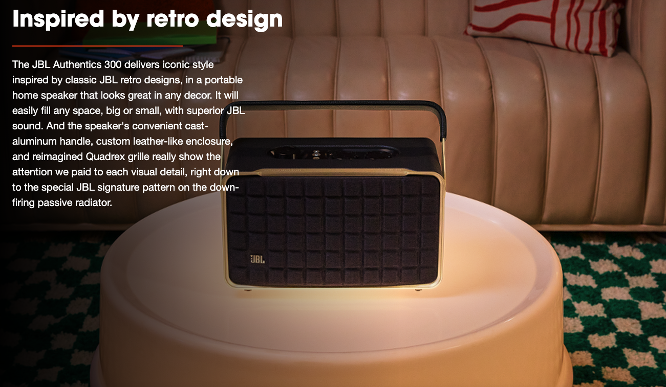 JBL AUTHENTICS 300 Portable with retro design | Shopee Singapore