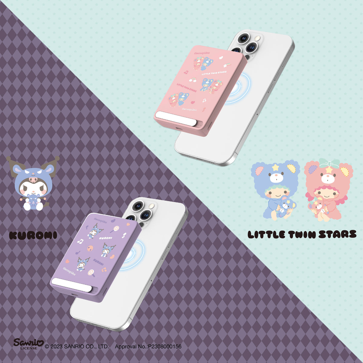 thecoopidea Sanrio STACK+ Magnetic Wireless 5000mAh Powerbank | Shopee ...