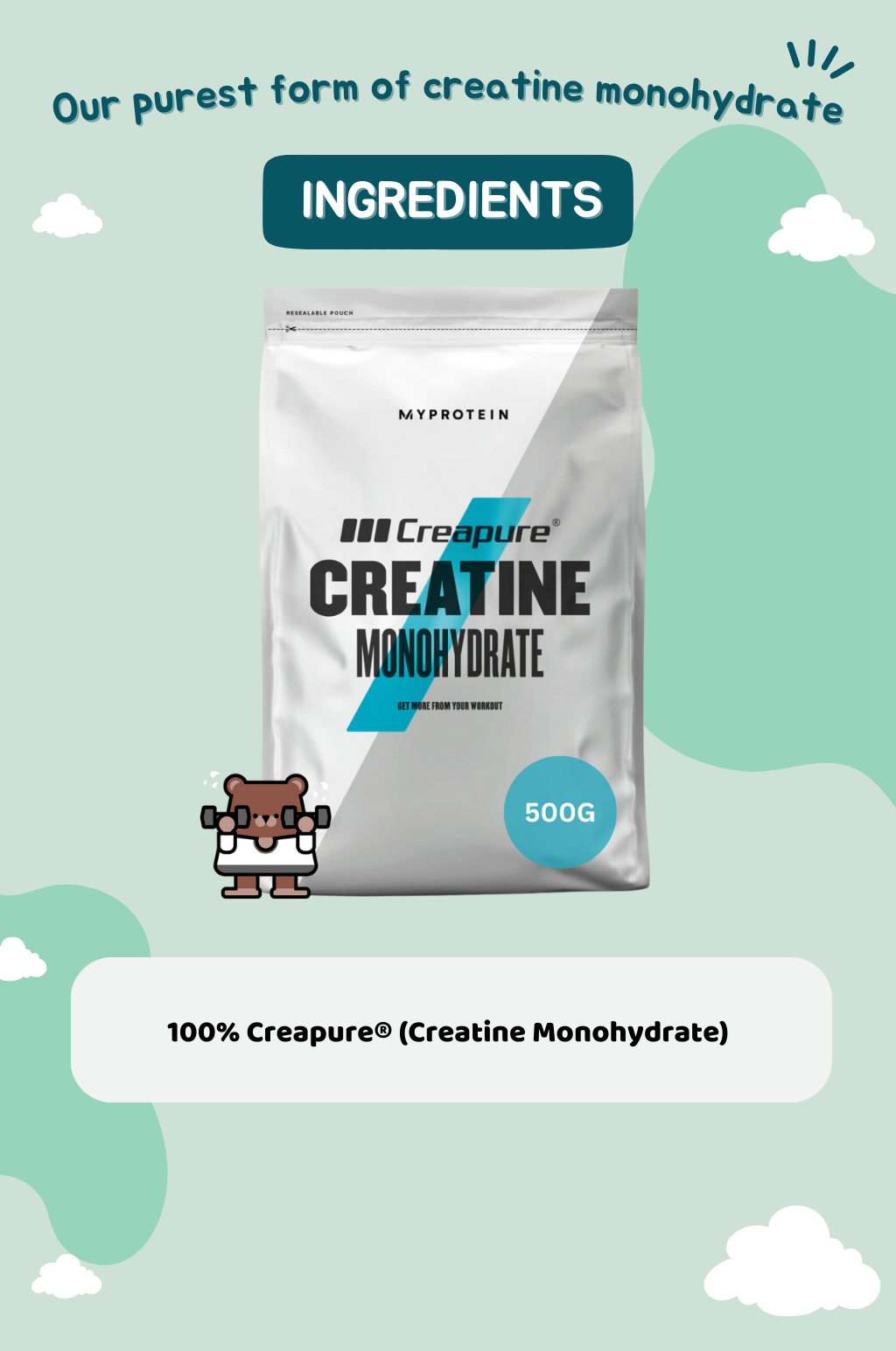 Myprotein Creapure Creatine Powder 500g, Myprotein Creatine Monohydrate ...