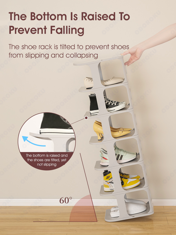 ODOROKU 3/5/7 Tiers Stackable Shoe Rack for Closet Plastic Shoe Tower ...