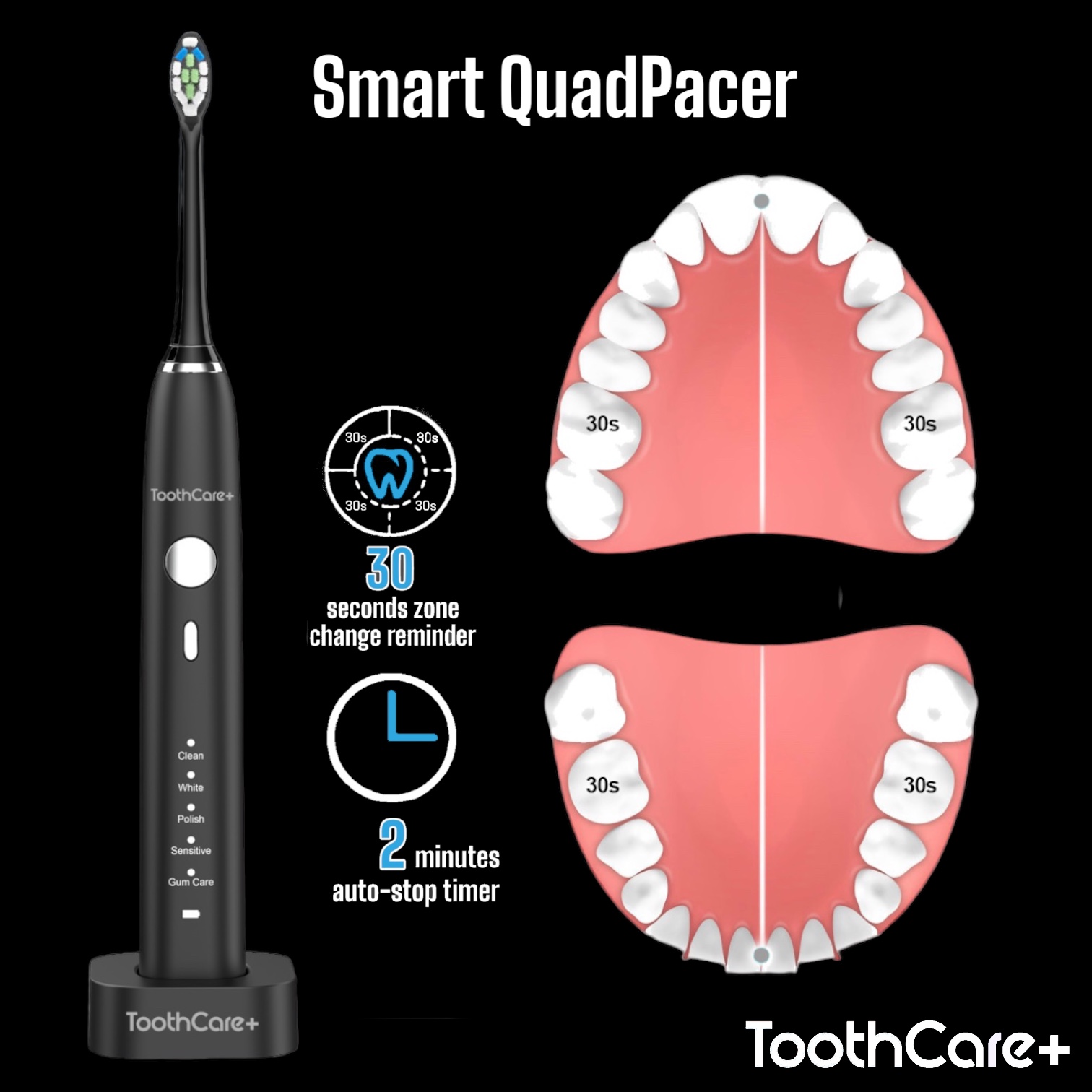 ToothCare+ Pro Series UltraSonic Electric Toothbrush (Satin Black ...