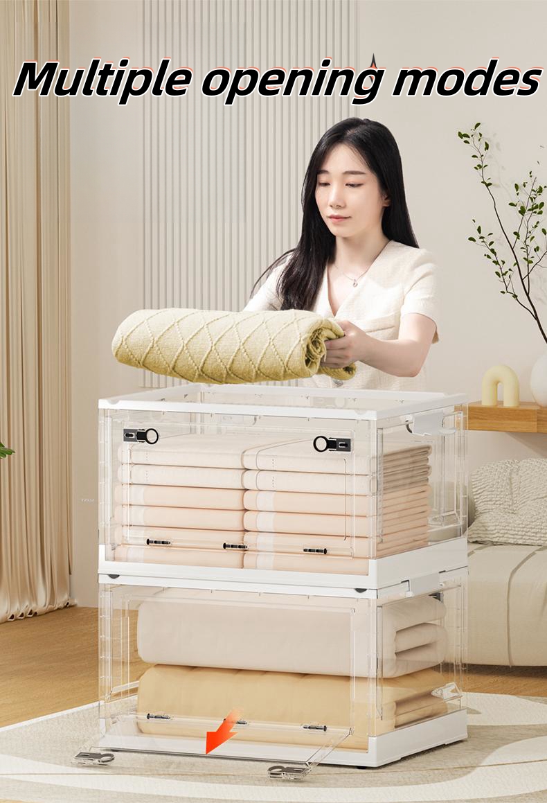 【TOP ONE】Transparent storage box Stackable box Family clothing toy ...