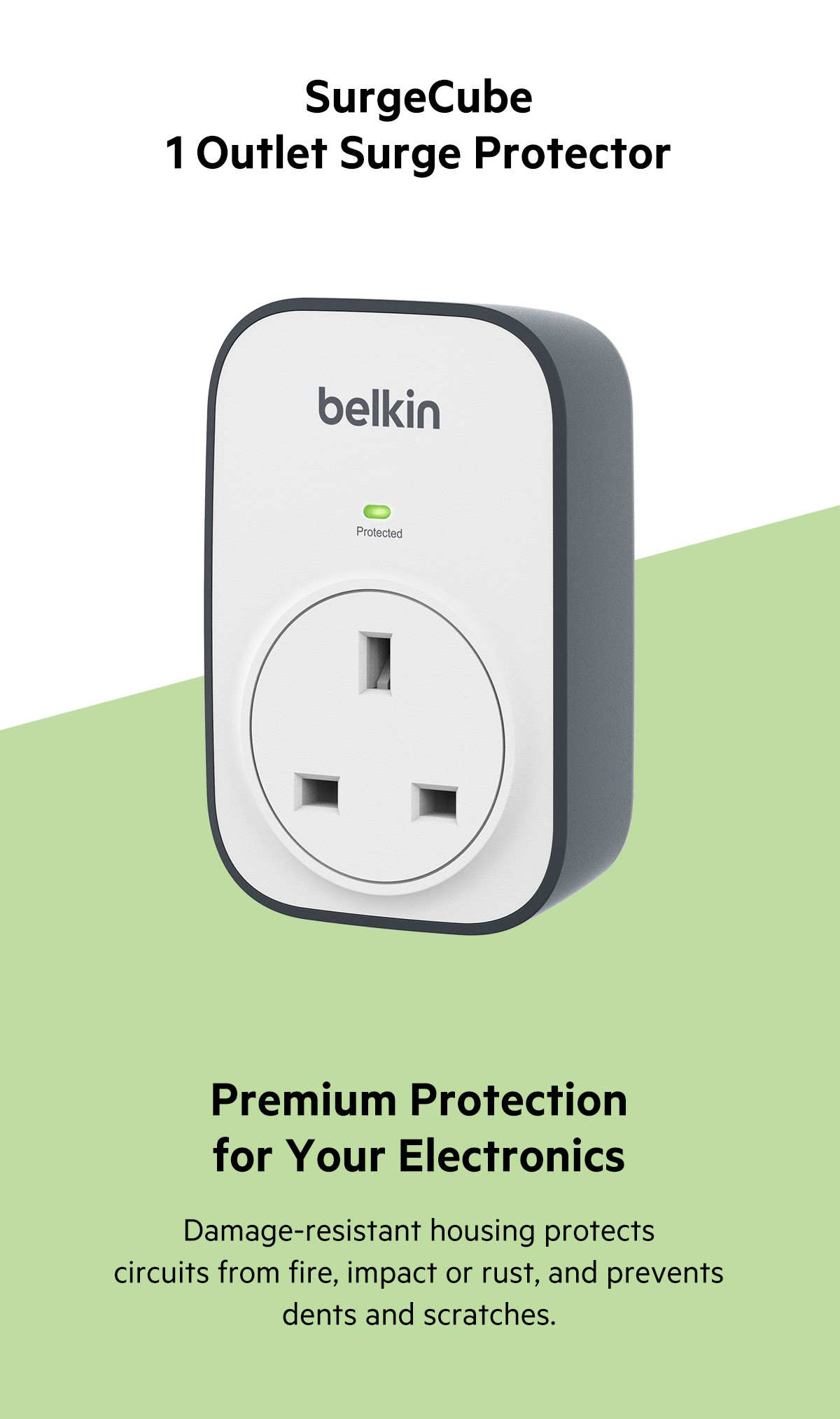 SURGECU2 WALL SURGE PROTECTOR WITH USB SURGECUBE BELKIN BSV103AU