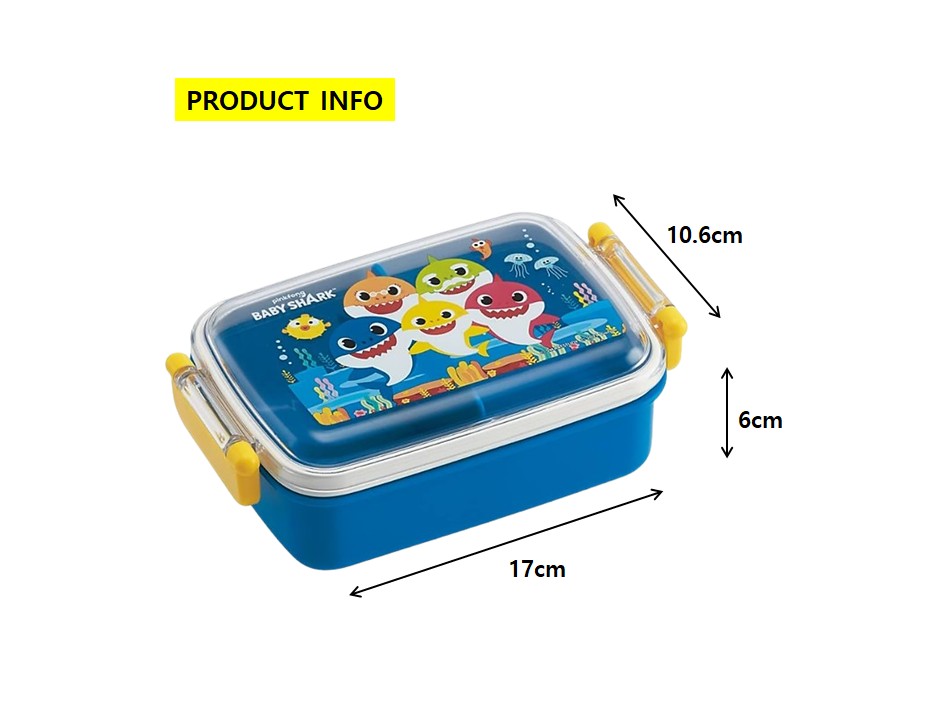 [SKATER] Pinkfong Lunch box Square 450ml BabyShark RBF3ANAG | Shopee ...