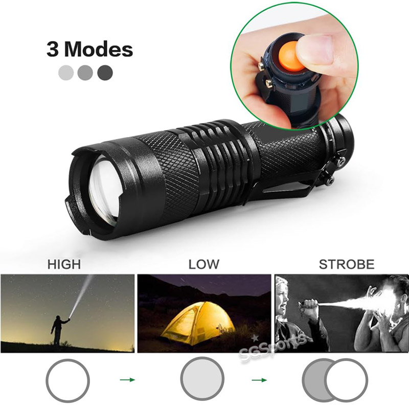 Mini LED Flashlight with Free Batteries Ultra Bright 3 modes Torchlight ...