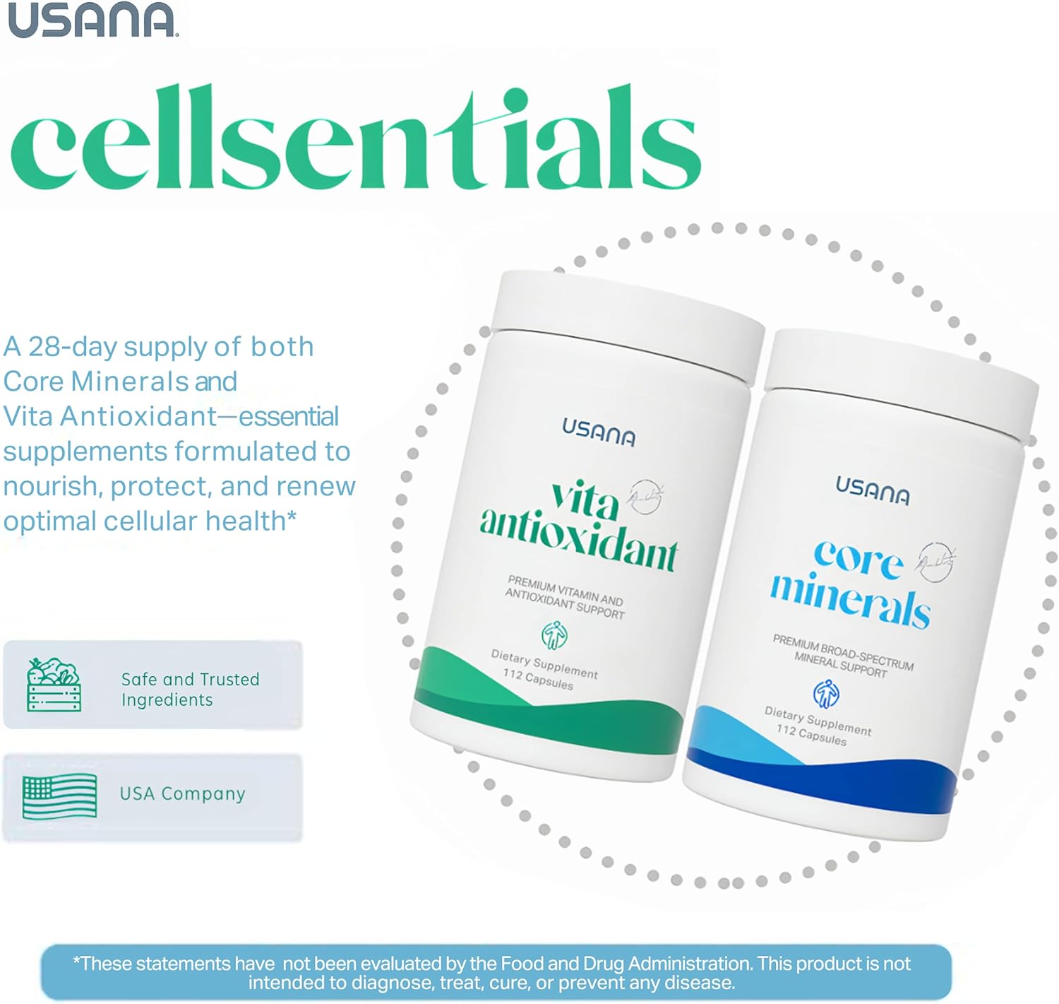 USANA Cellsentials triple-action cellular nutrition system: Core ...