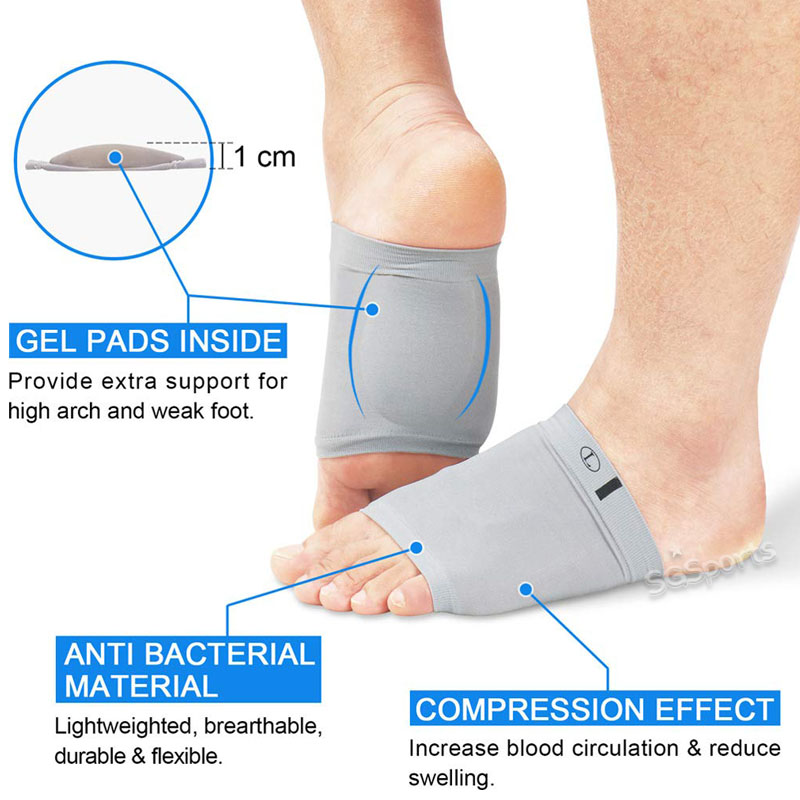 Compression Arch Support Sleeves with Gel Pad Inside Invisible Foot ...